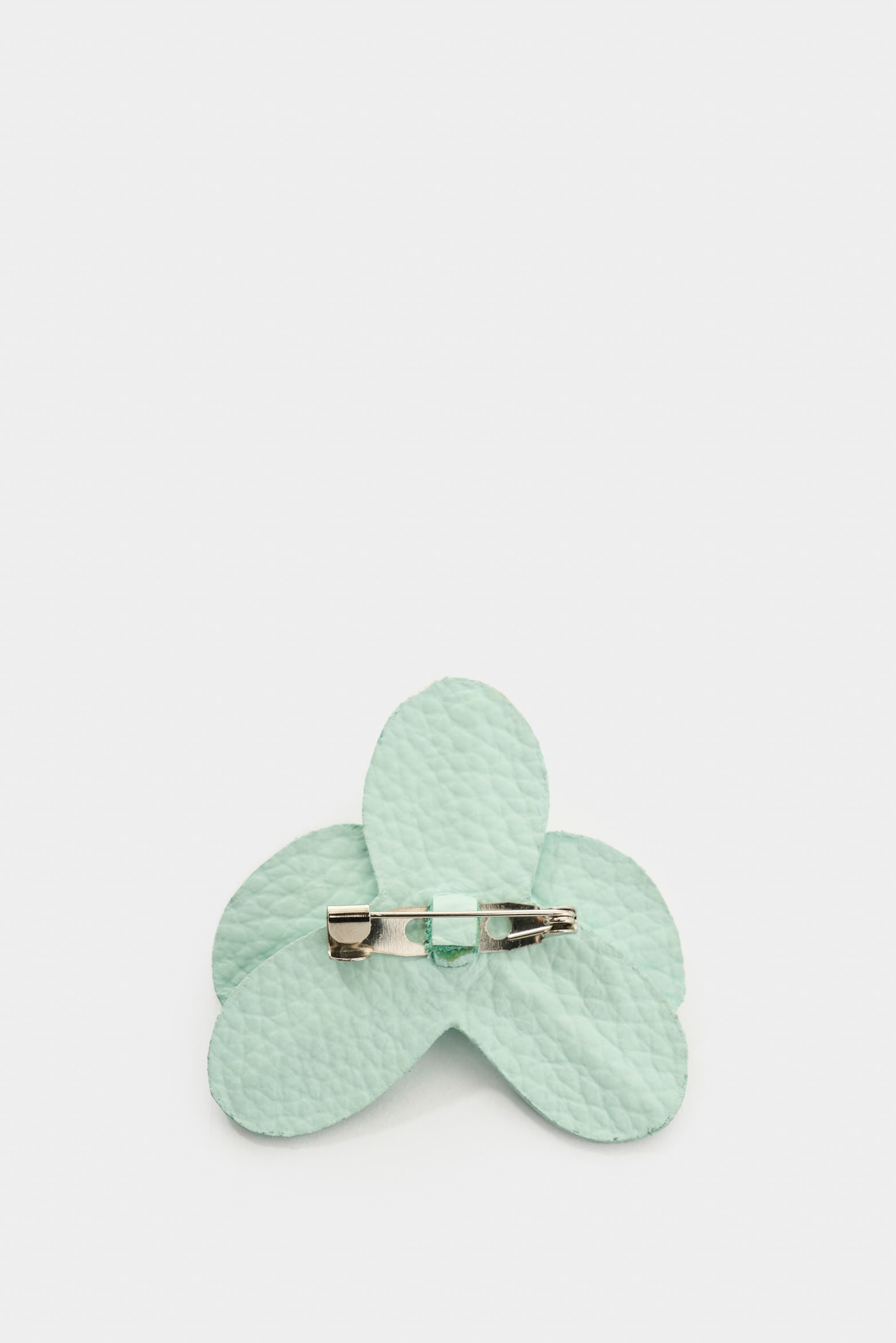 Large leather orchid brooch for women