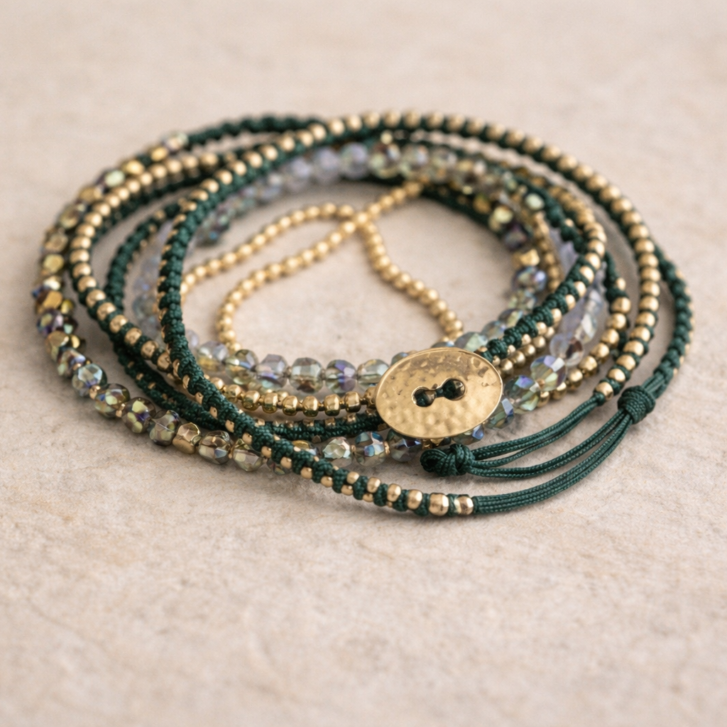 Anita Bead and Chain Wrap Bracelet Necklace – Thailand