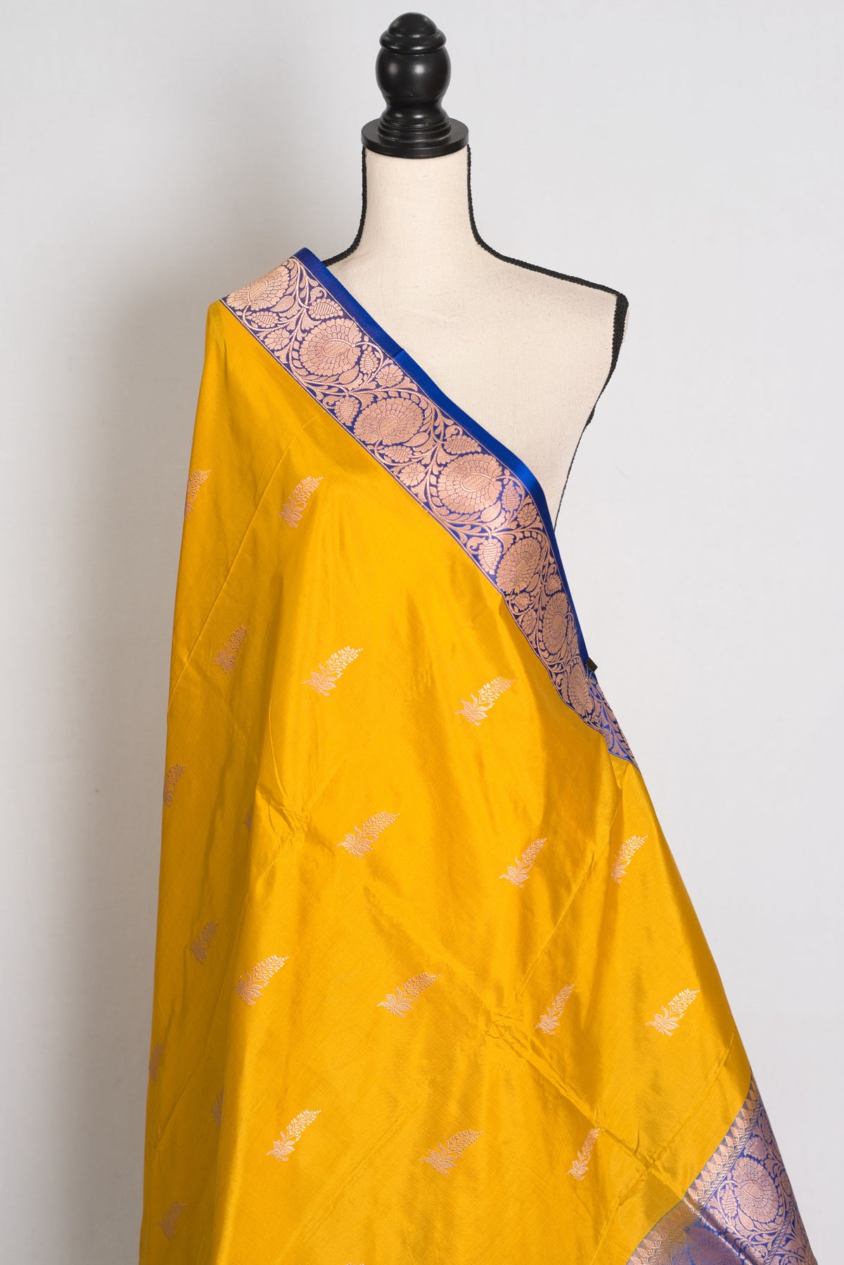 Shukti : Yellow Pure Katan Banarasi Silk Saree with Gold Zari | Silk Mark