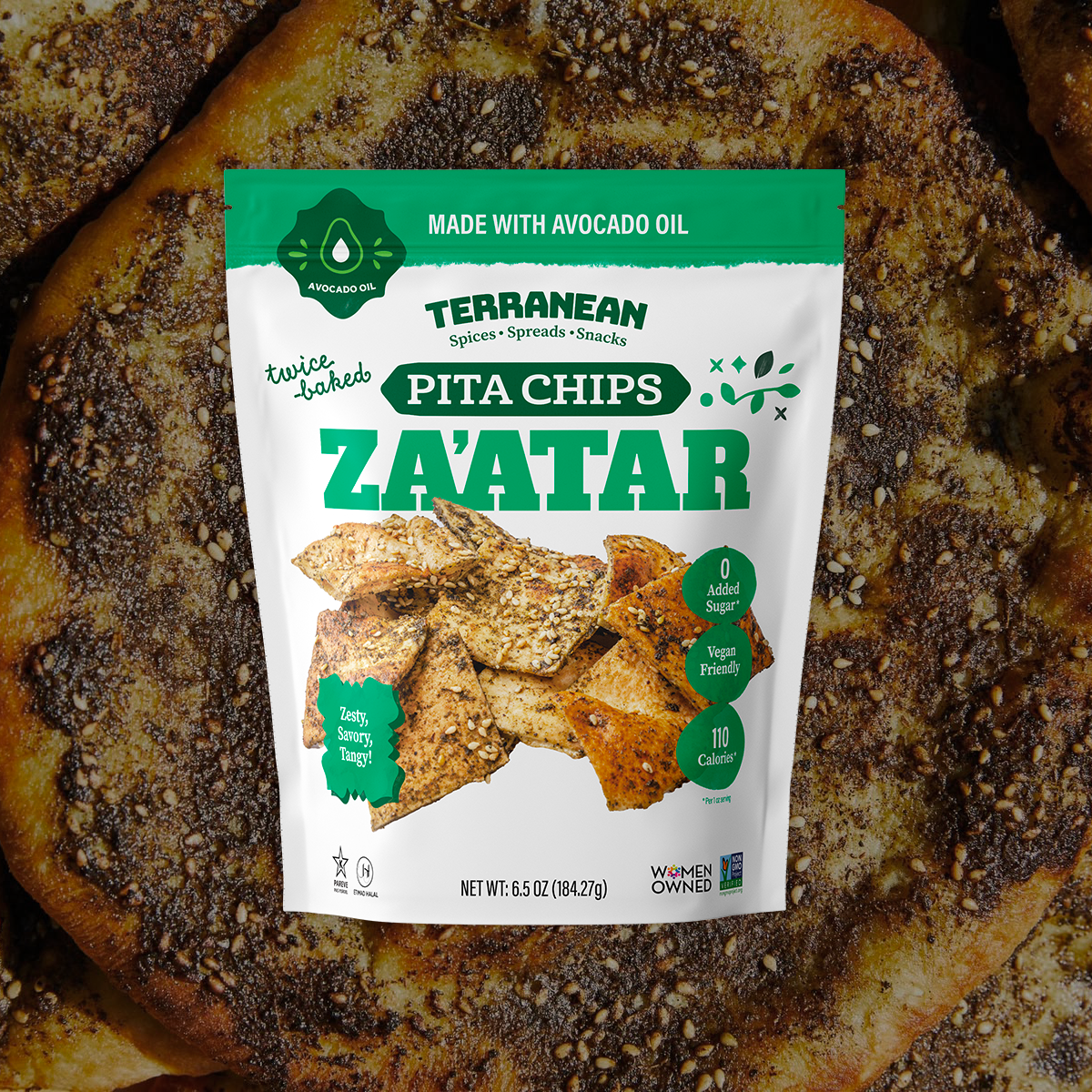 Za'atar Pita Chips (6.5oz.) Please select spicy or original za'atar.