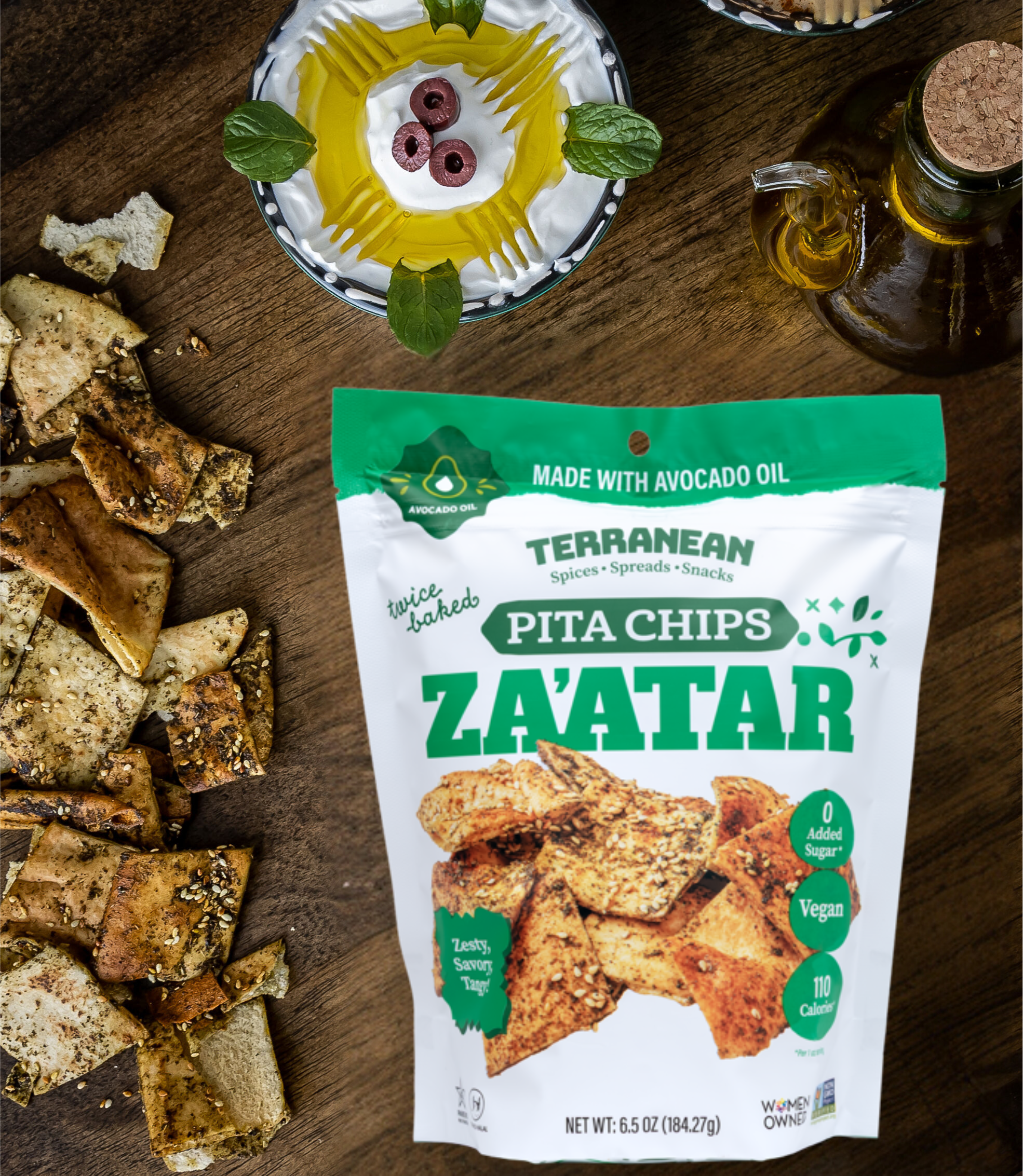 Za'atar Pita Chips (6.5oz.) Please select spicy or original za'atar.