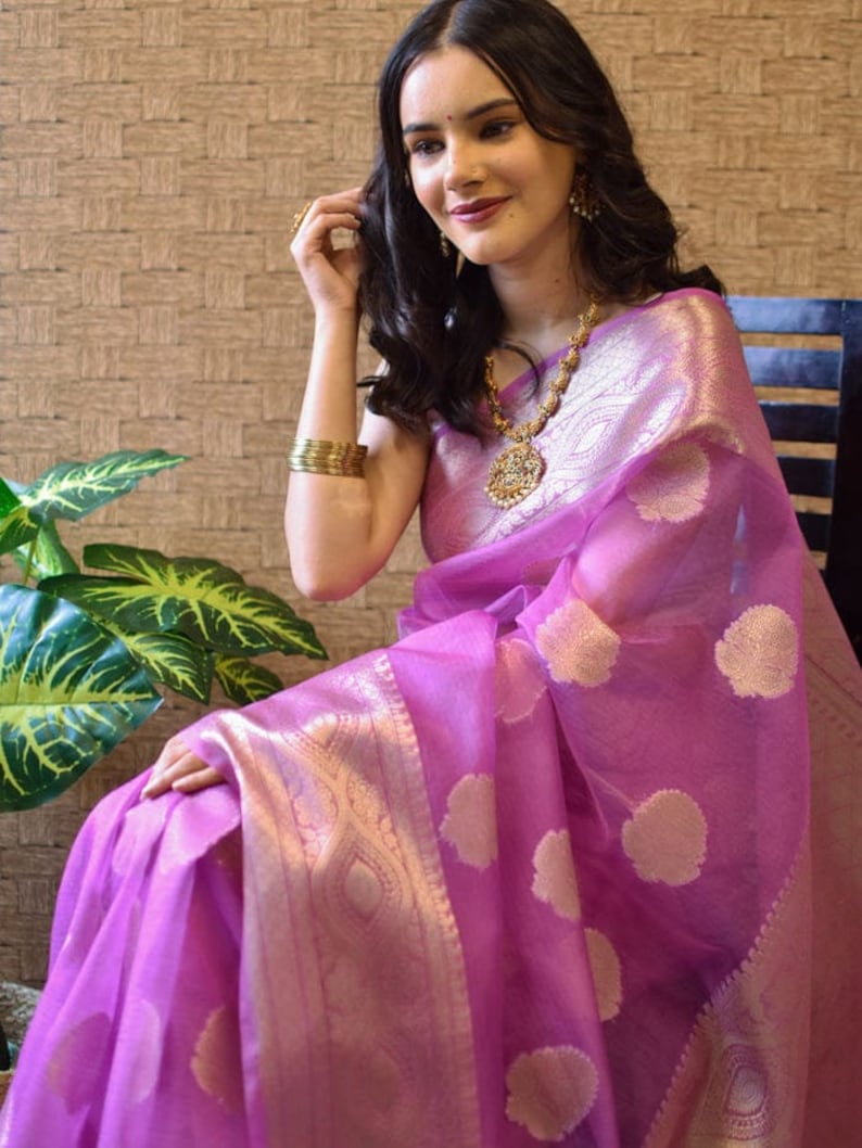 Banarasi Kora Organza Silk Soft Dayble Saree