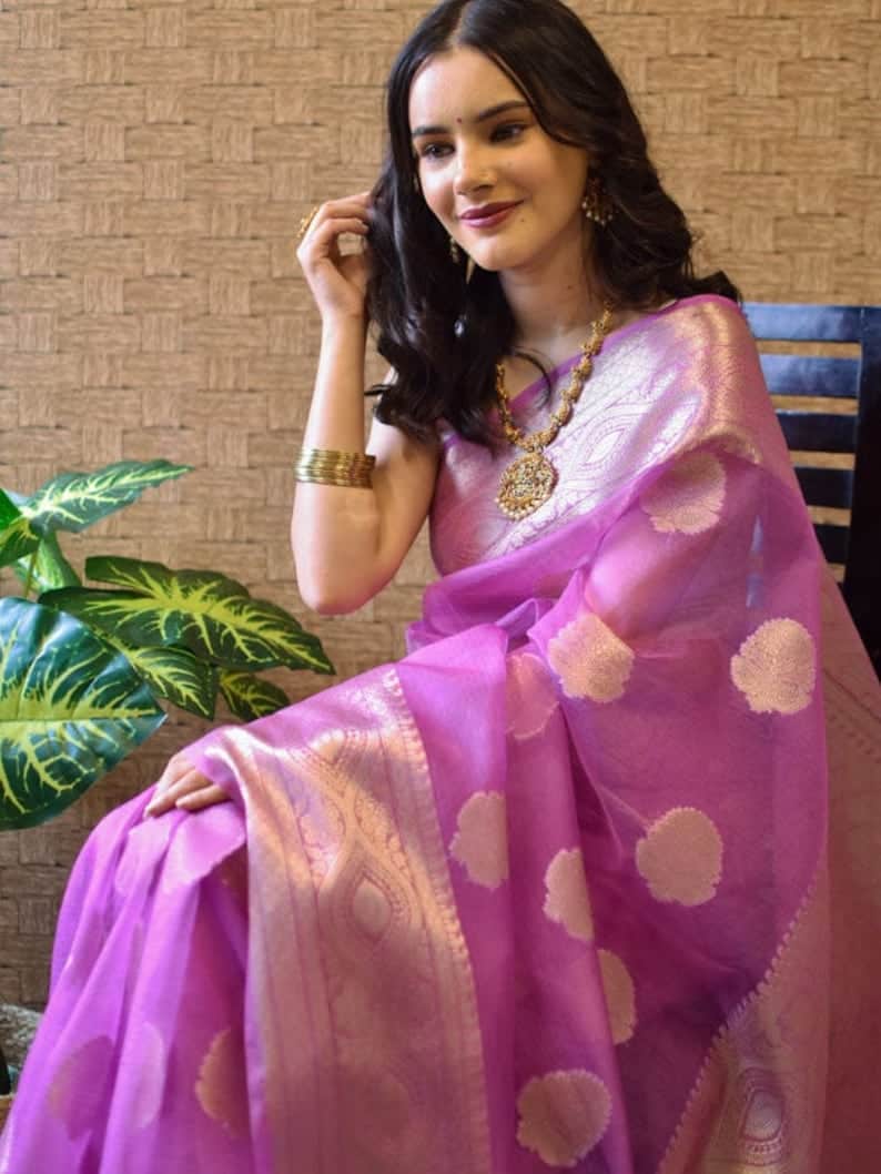 Banarasi Kora Organza Silk Soft Dayble Saree