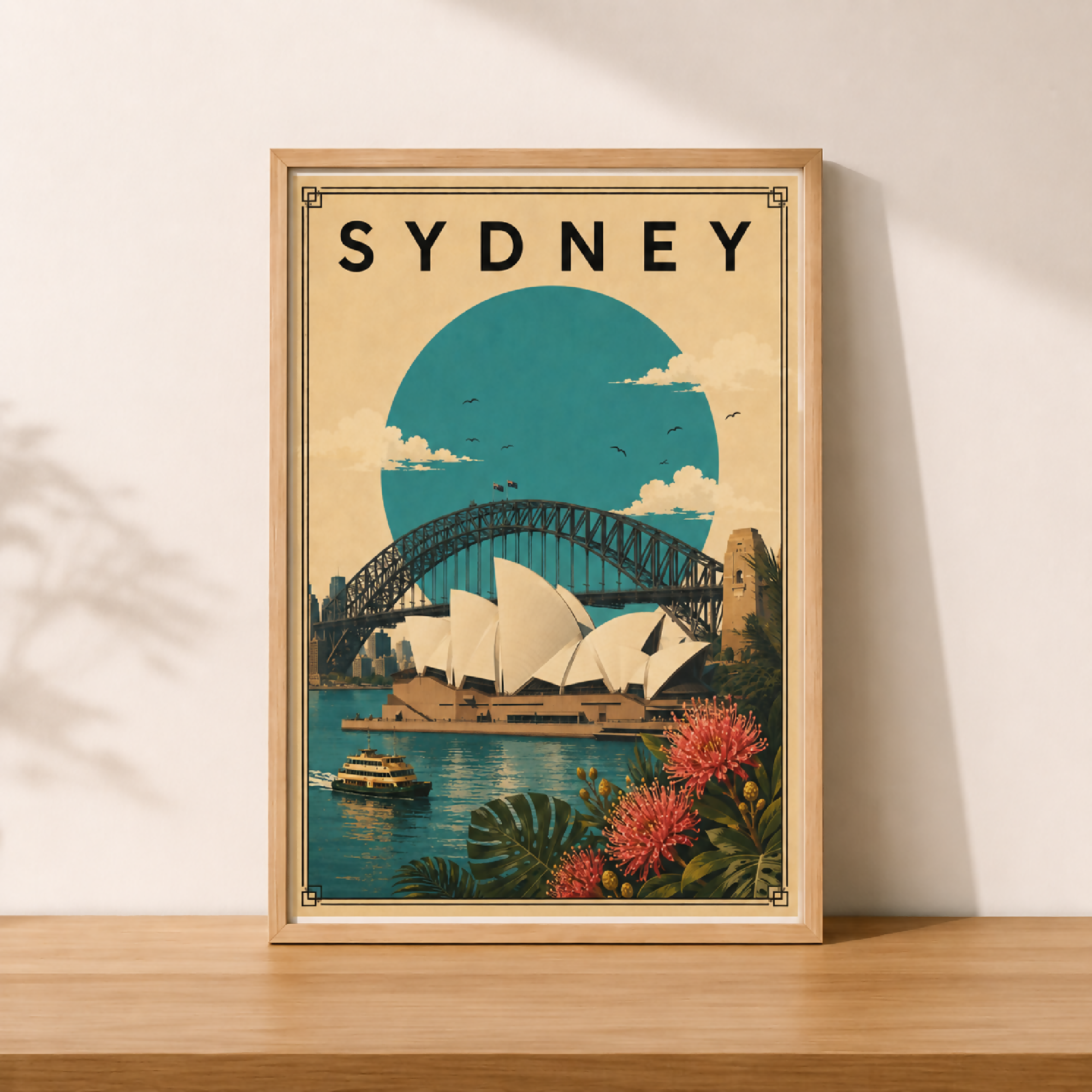 Sydney Vintage Travel Poster Printable Wall Art