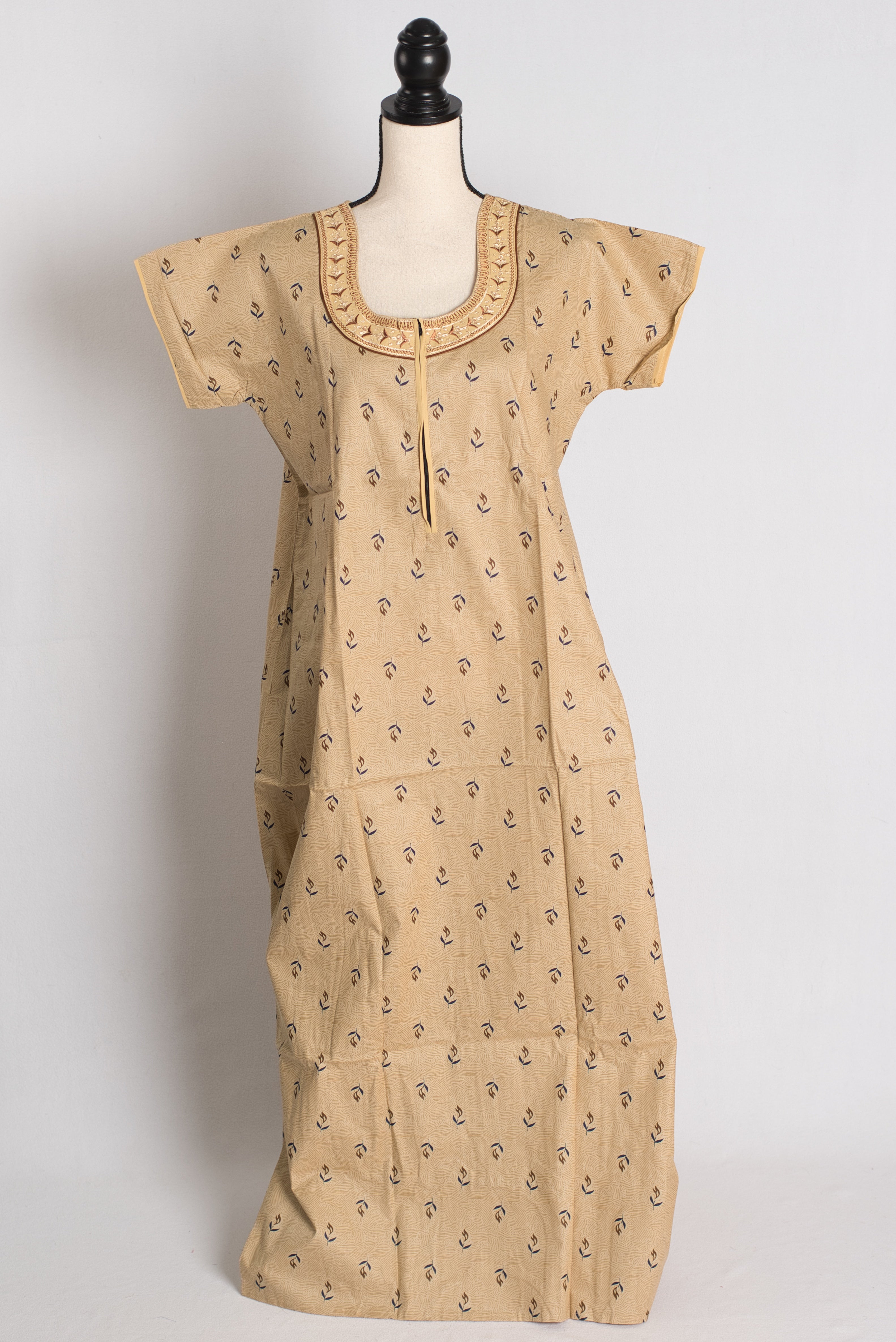 Printed Beige Pure Cotton Nightwear in Regular Size