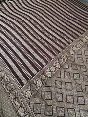 Beautiful Banarasi Lahariya Stripe Designer Khaddi Chiffon Saree