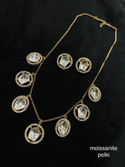 Beautiful Moissanite Polka Nacklace Set