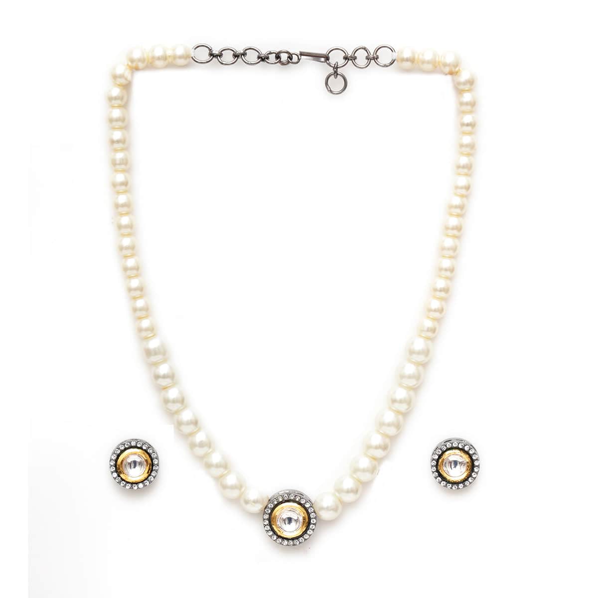 Beautiful Pearl Choker Kundan Necklace Set