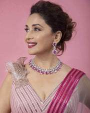 Beautiful Pink American Diamond Set