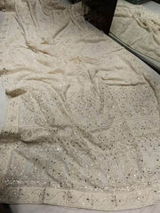 Beautiful Pure Georgette Chikankari Gotta Patti Saree