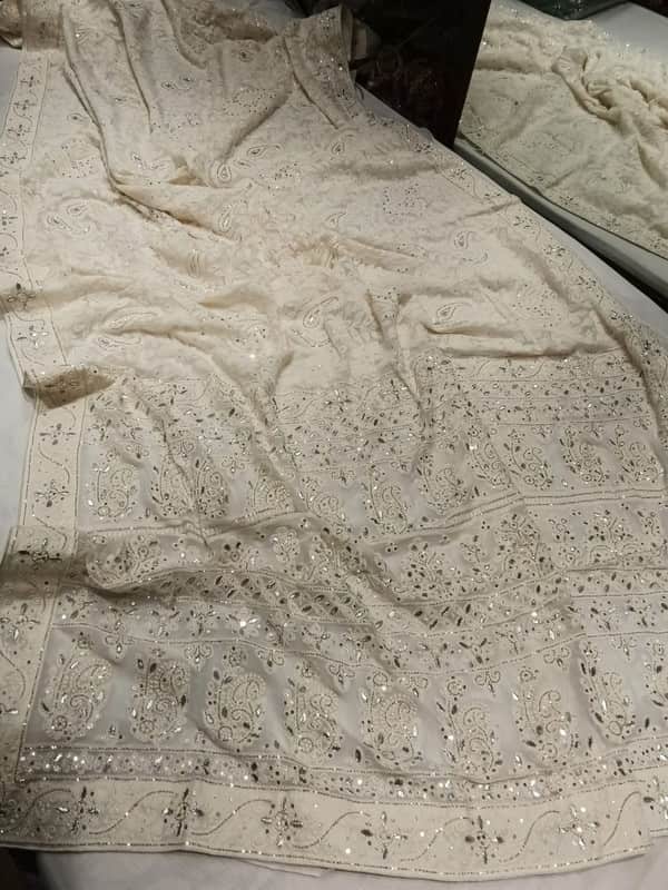 Beautiful Pure Georgette Chikankari Gotta Patti Saree