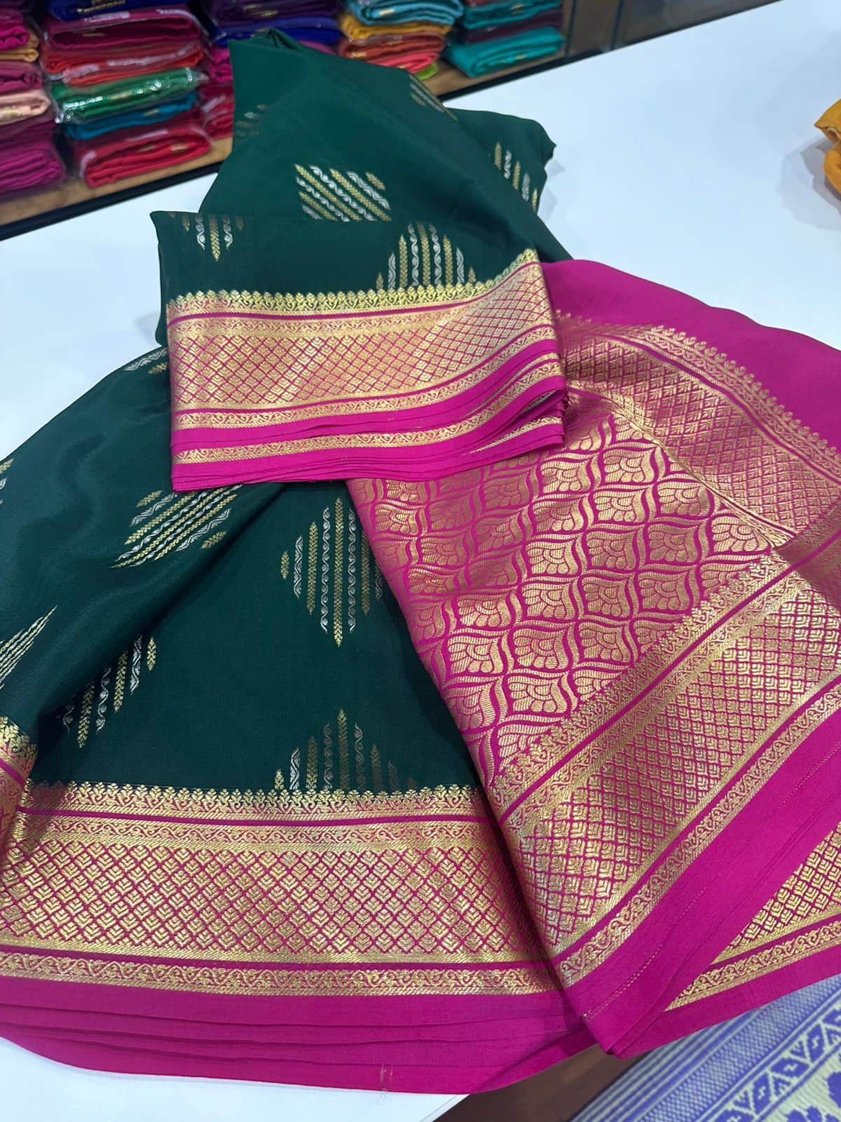 Beautiful Pure Mysoore Silk Indian Wedding Saree