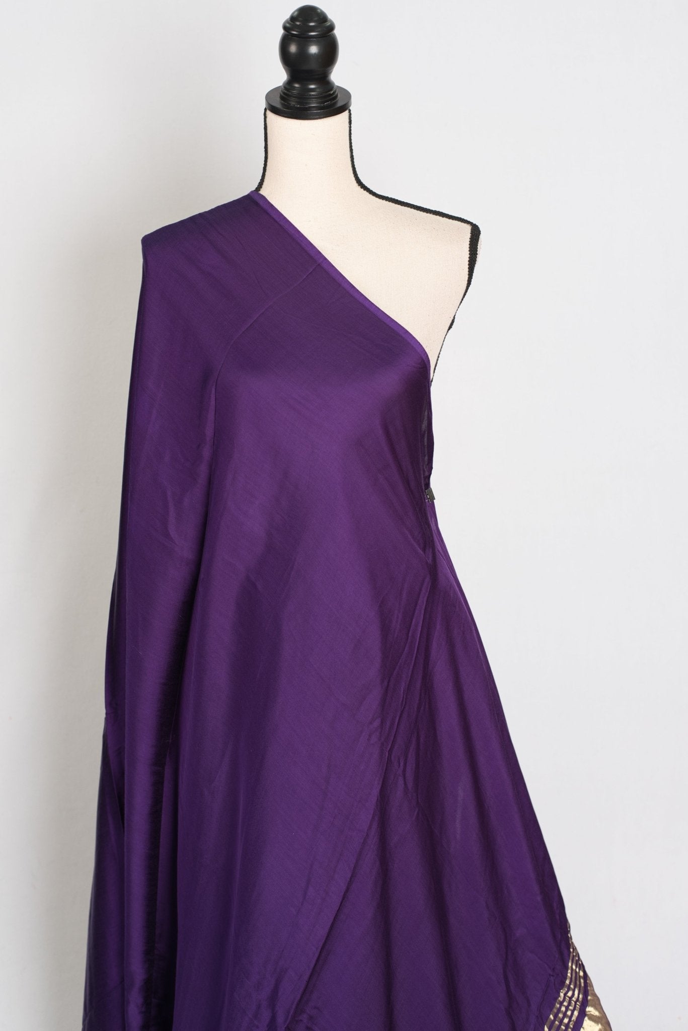 Bindi : Purple and Gold Designer Modal Silk Partywear Saree