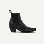 The Sandra Boot in Black Patent Leather