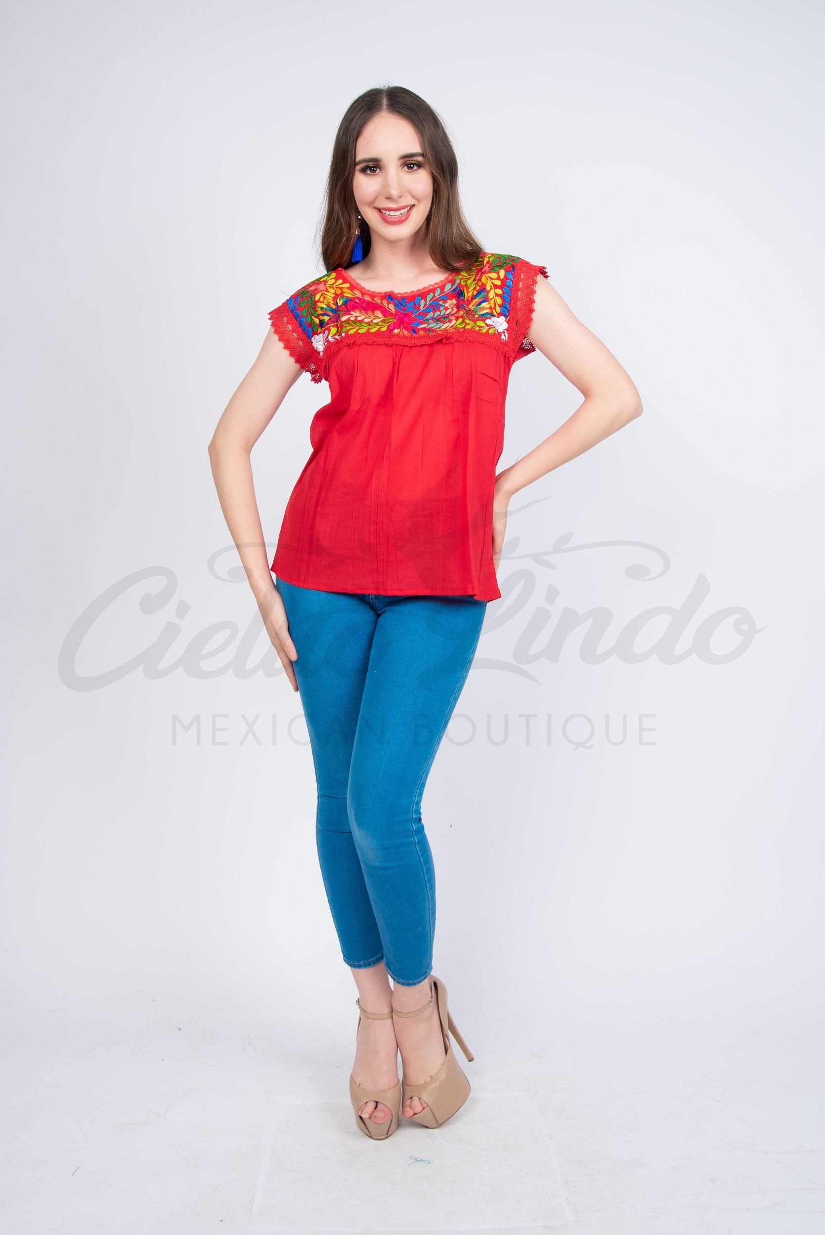 Yaritza Mexican Blouse Red
