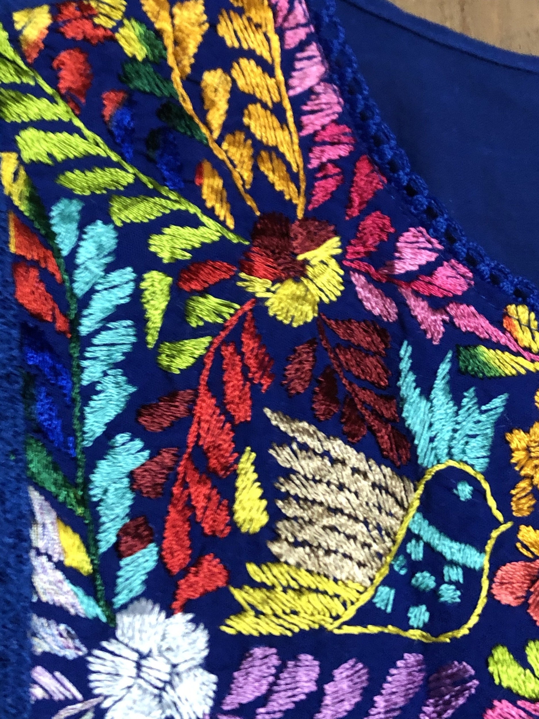 Yaritza Mexican Blouse Royal Blue