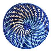 Large Blue White Woven African Basket