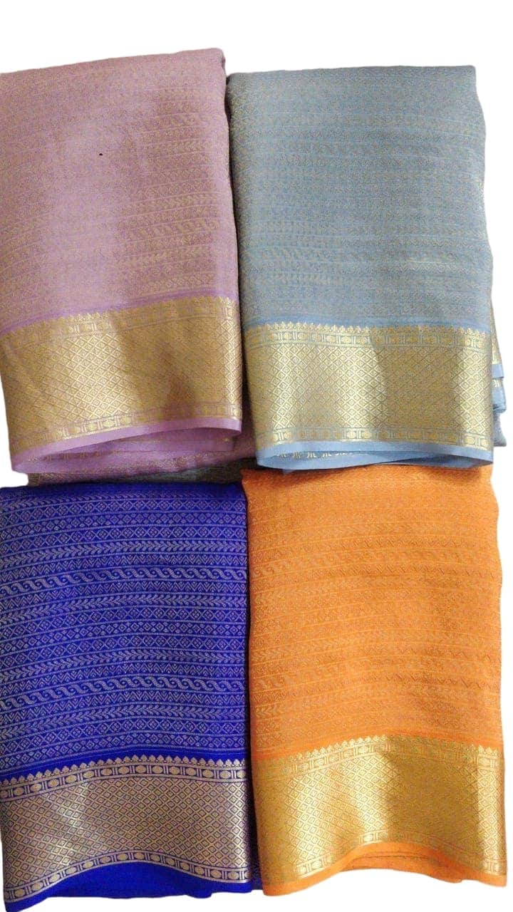 Brocade pattern 100gm Thickness Mysoree Silk Saree