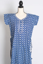 Printed Blue Pure Cotton Nightwear in Regular Size