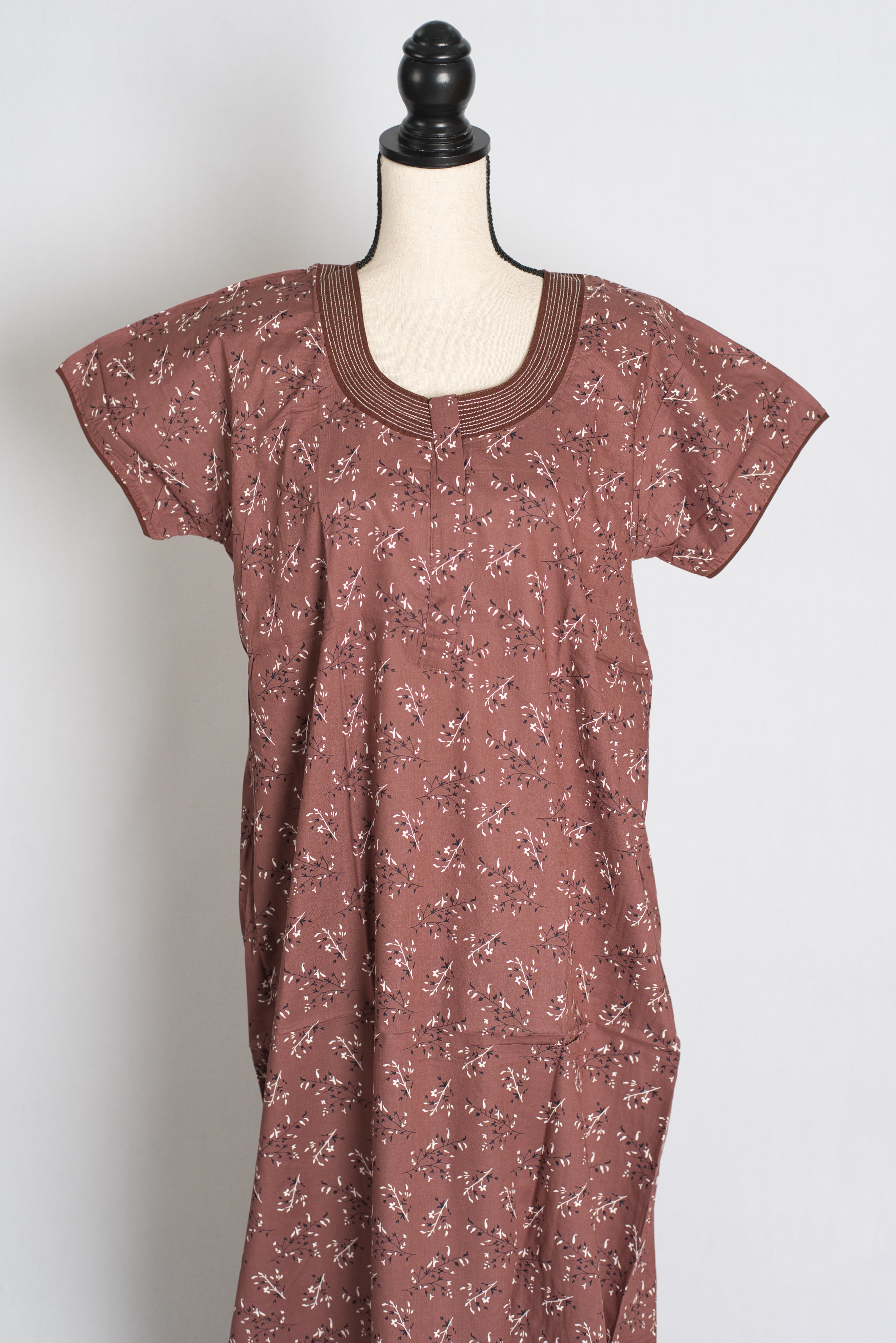 Printed Brown Pure Cotton Nightwear in Regular Size