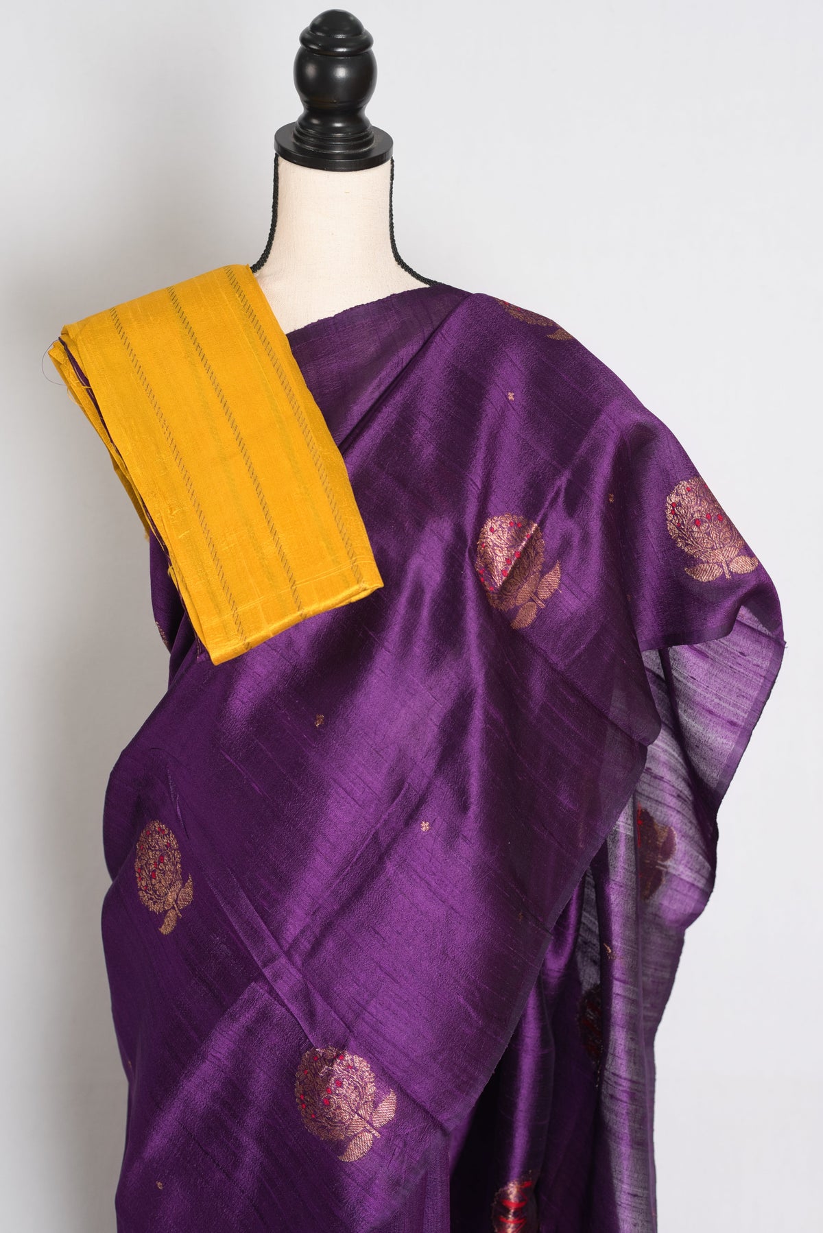 Trina : Purple Minakari Handwoven Pure Raw Silk Banarasi Saree | Silk Mark