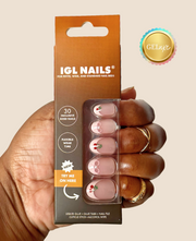 Cherry Geluxe™ Nails – Pink French Tip with 3D Pearl, Cherry & Bow Accents