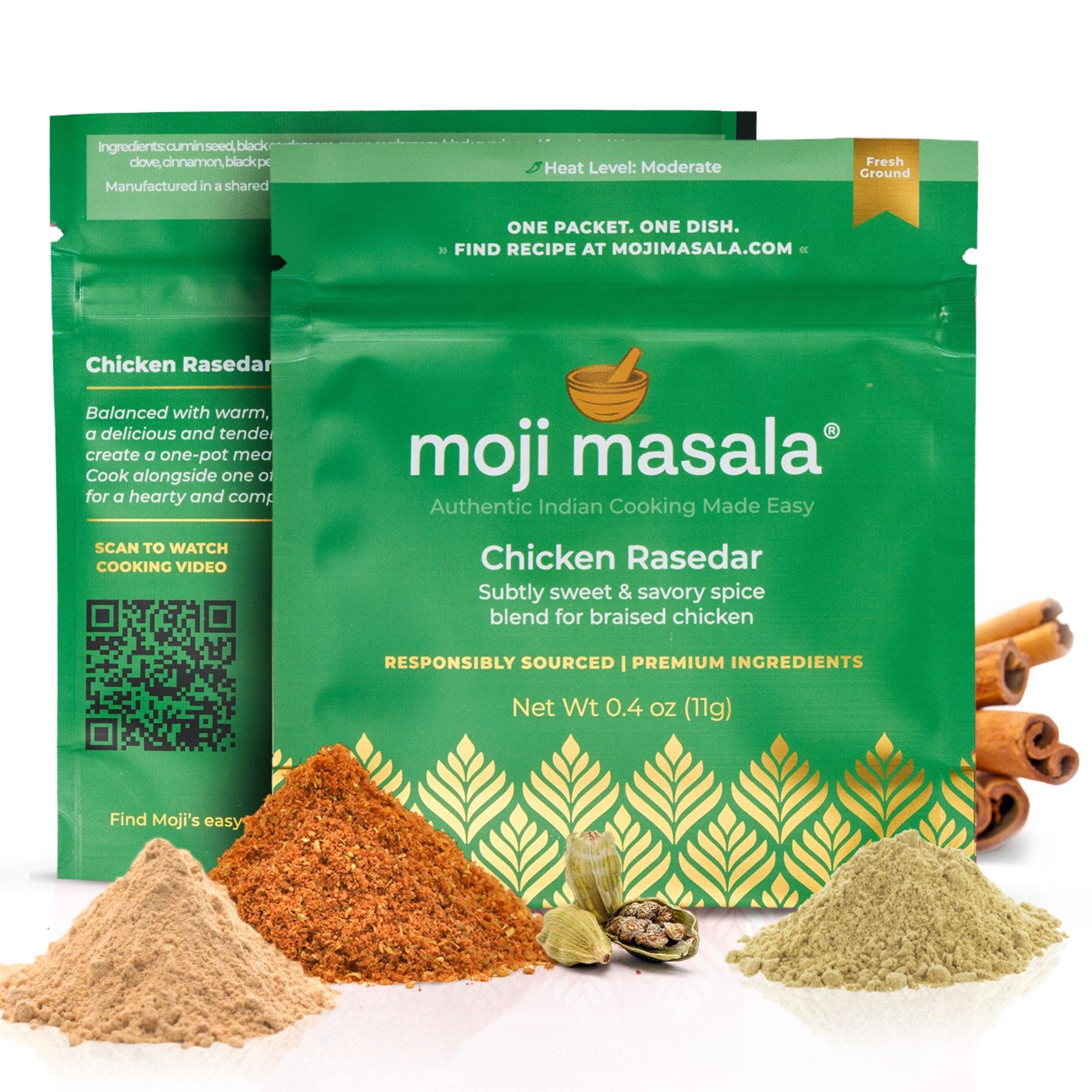 Indian Chicken Spice Set – Chicken Curry, Tandoori Chicken & Masala Wings | 3 Classic Dishes, Pre-Measured | moji masala®
