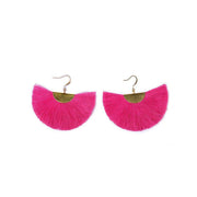 Cleo Fan Boho Colorful Brass Earrings - Thailand