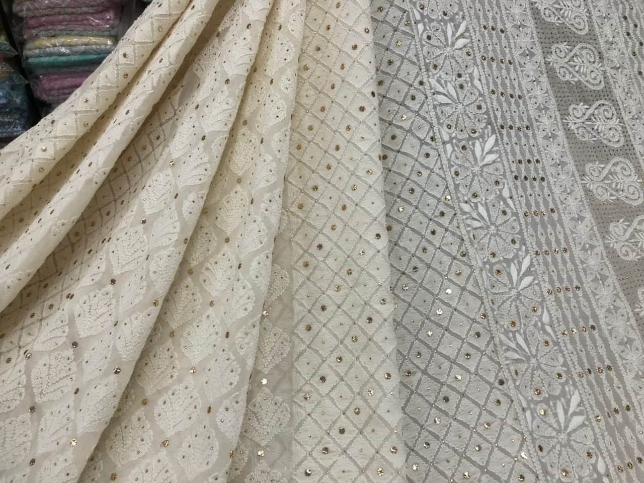 Custom Chikankari Georgette Saree