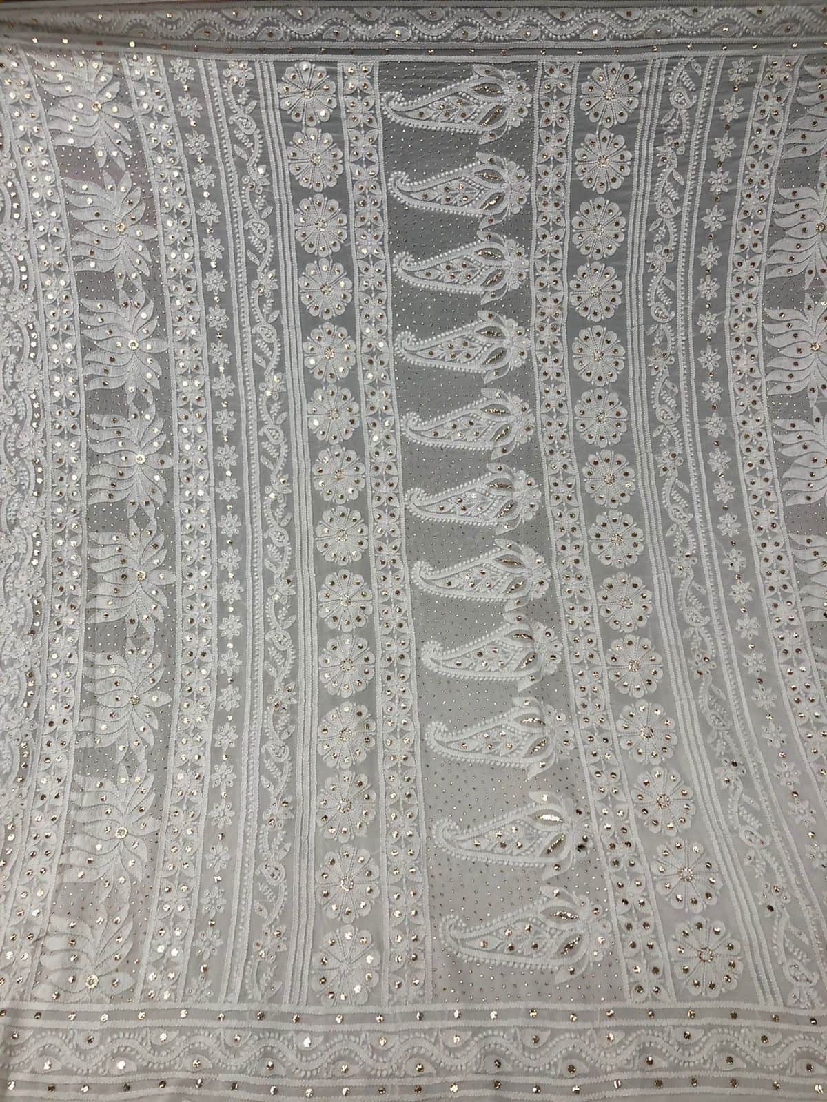 Custom Chikankari Georgette Saree