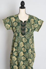 Printed Green Pure Cotton Nightwear in Regular Size