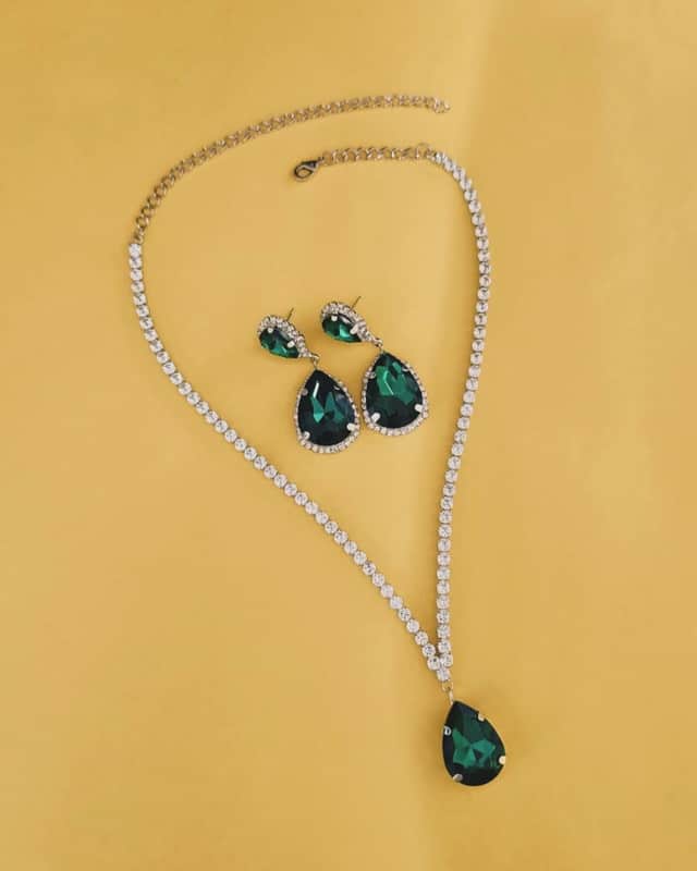 Deepika Padukone Designer American Diamond Nacklace Set
