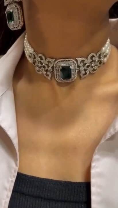 Designer AD Jewelry Choker Set with Earrings