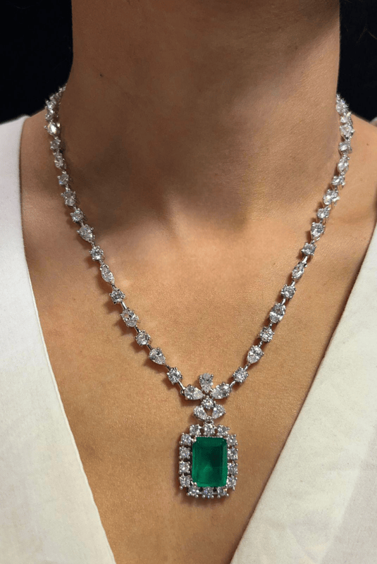 Designer American Diamond Necklace Set