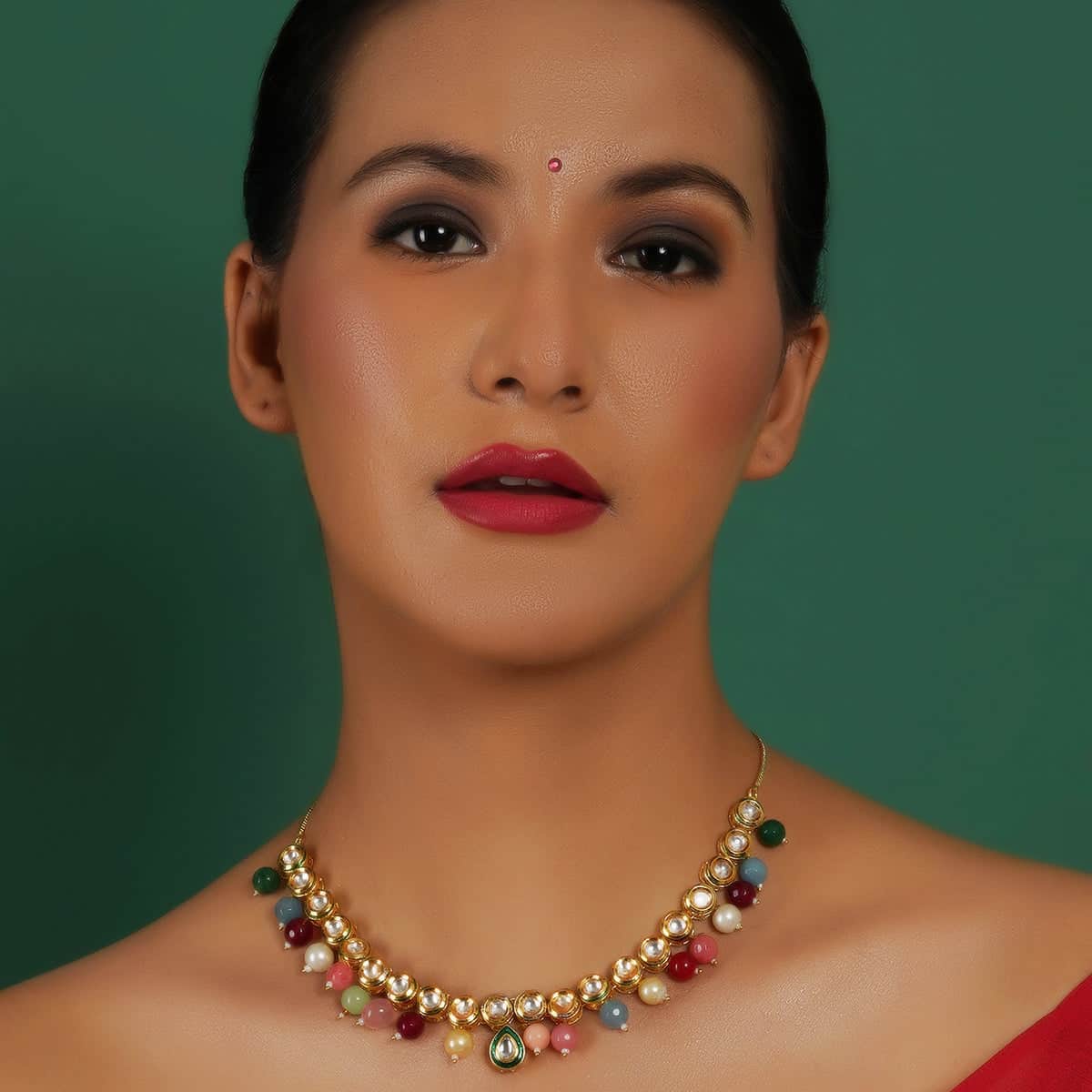 Designer Multi Stone Kundan Necklace