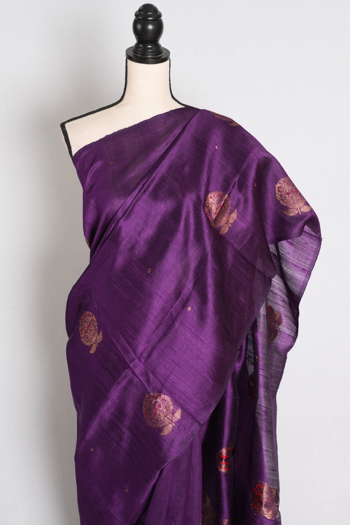 Trina : Purple Minakari Handwoven Pure Raw Silk Banarasi Saree | Silk Mark
