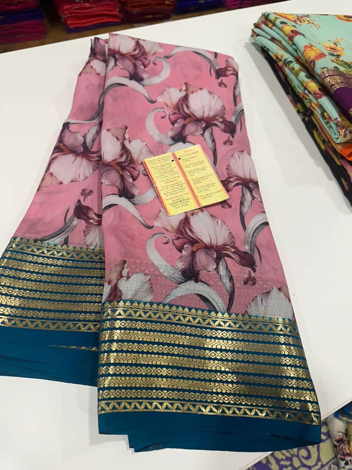 Digital Floral Print Mysoore Silk Saree