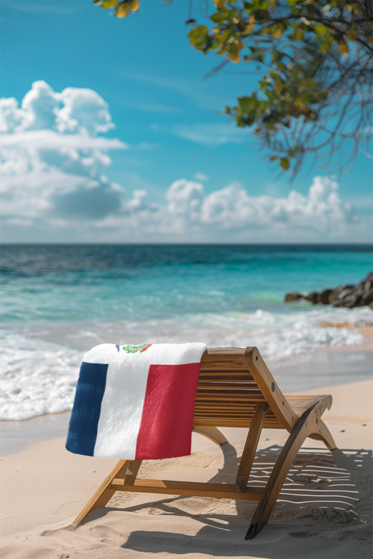 Dominican Republic Flag Beach Towel