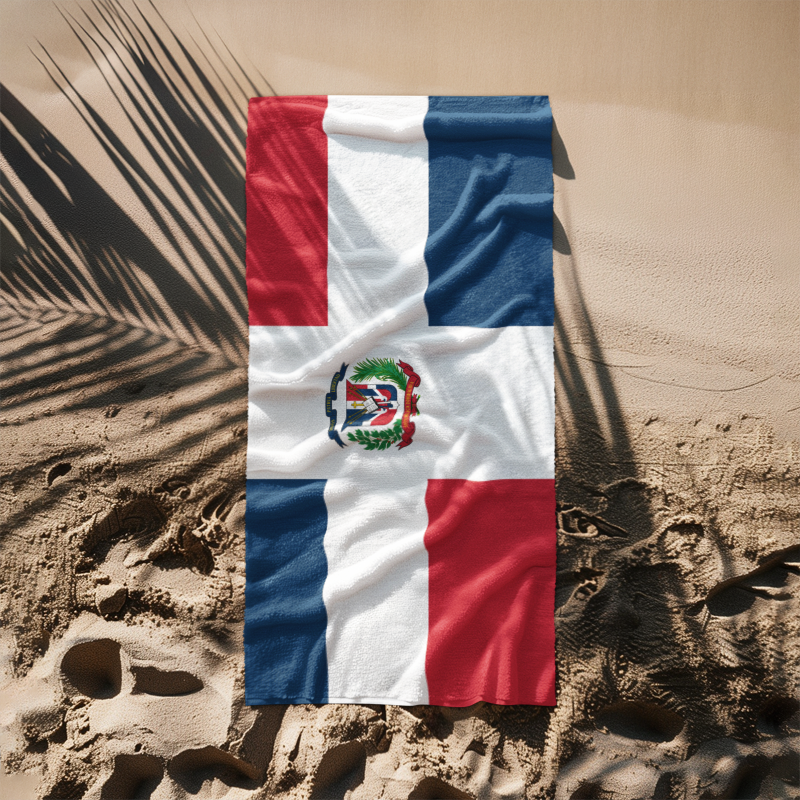Dominican Republic Flag Beach Towel