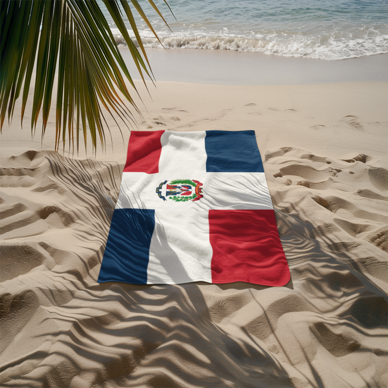 Dominican Republic Flag Beach Towel