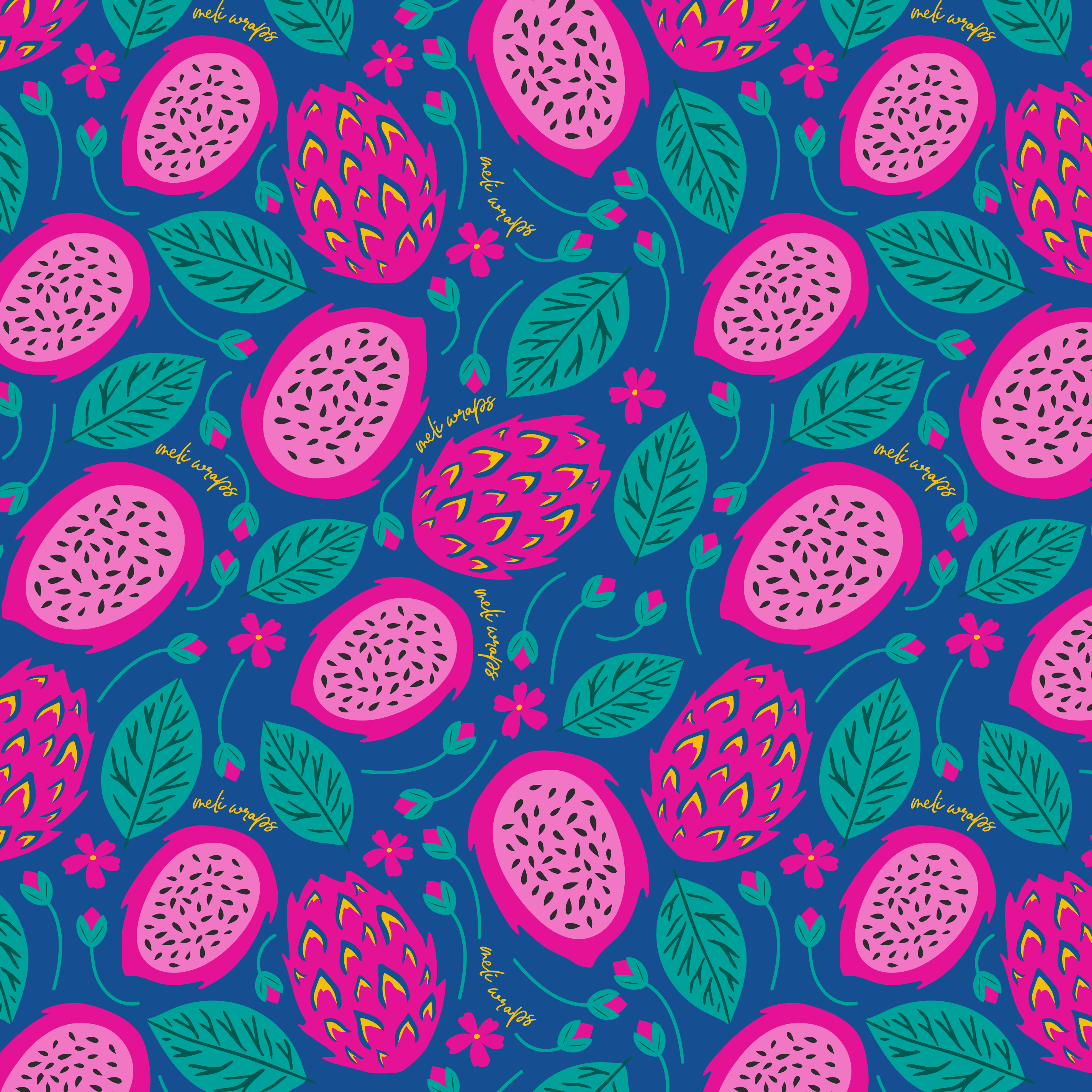 Dragonfruit Kitchen Towel Set of 2 100% Cotton