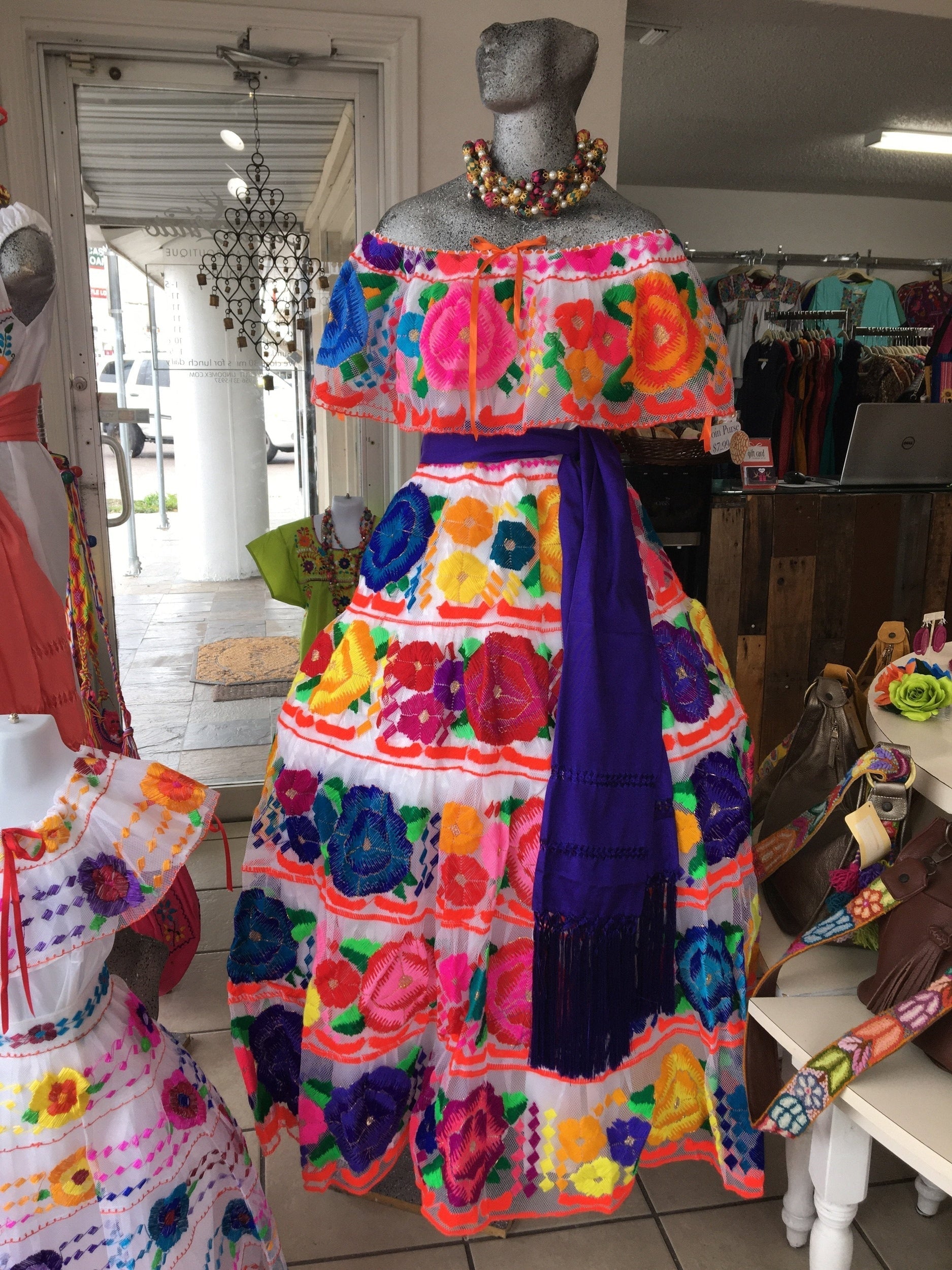 Mexican Chiapaneca White Dress