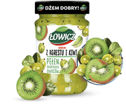 Lowicz Jam Gooseberry Kiwi (Agrest Kiwi) 280g