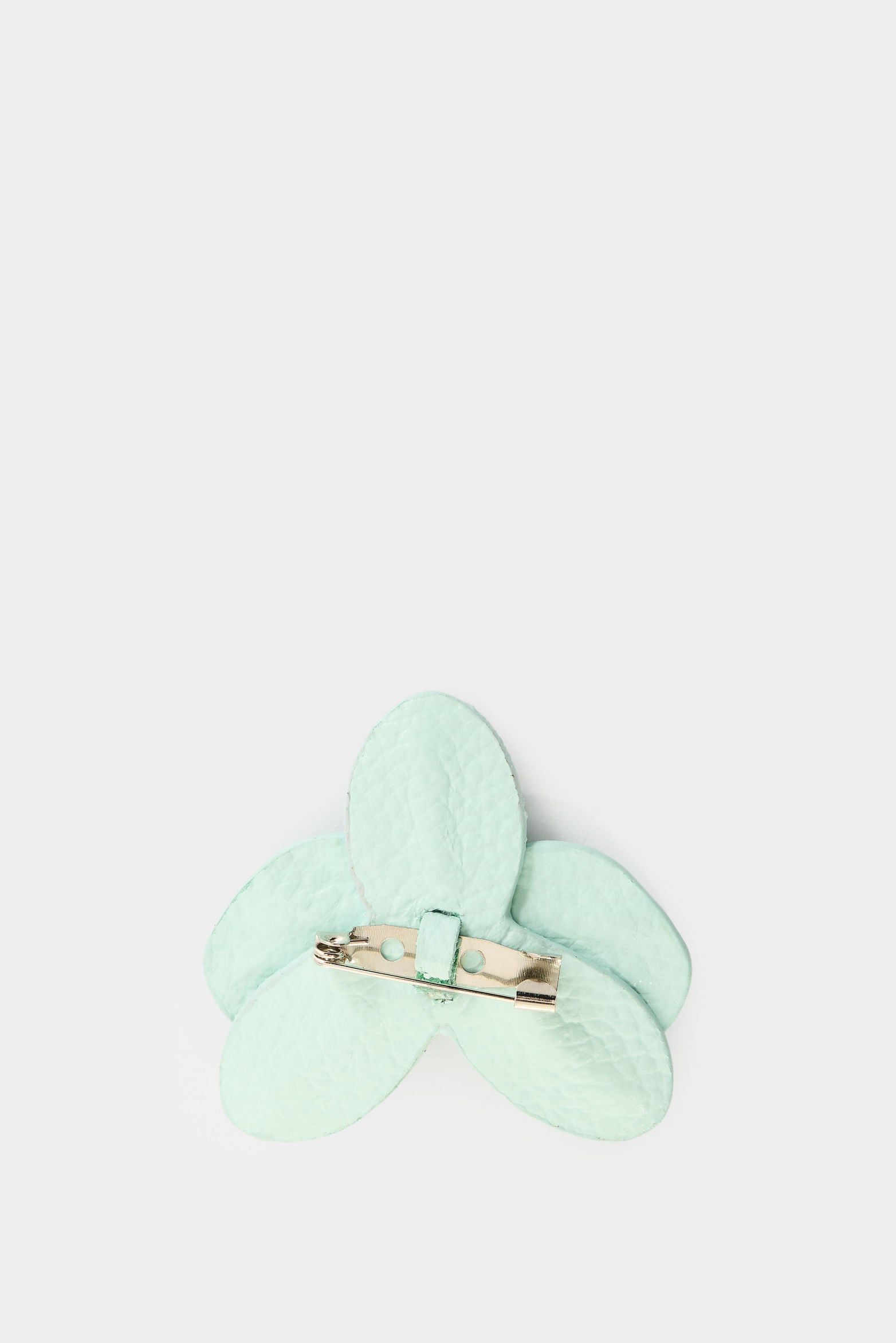 Small leather orchid brooch for women