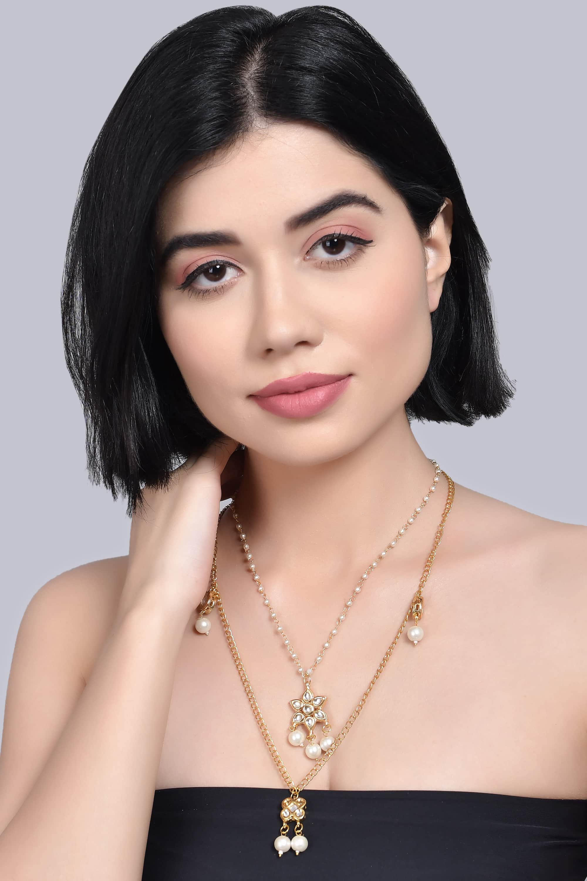 Embellished Multi Layered Kundan Necklace