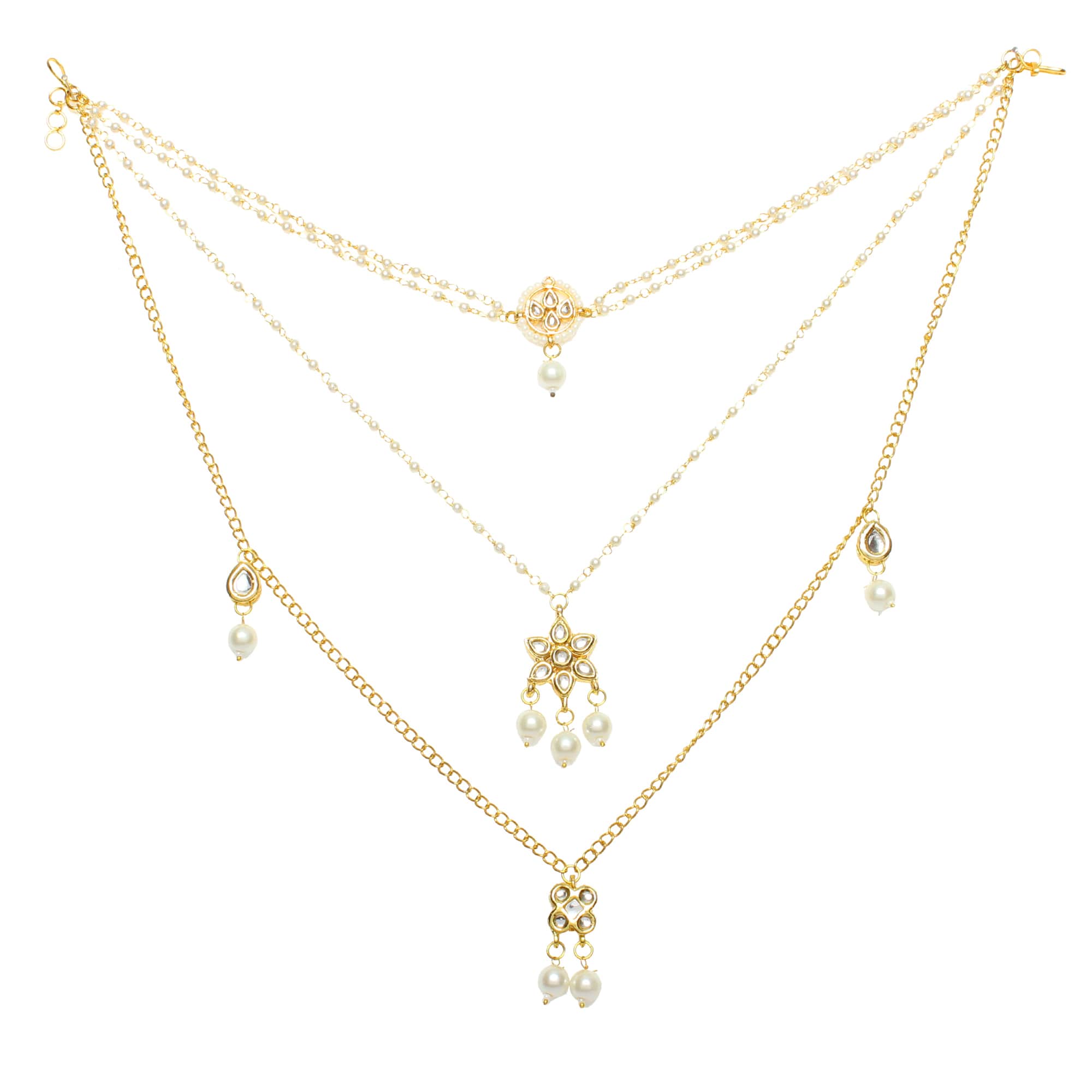 Embellished Multi Layered Kundan Necklace with Choker