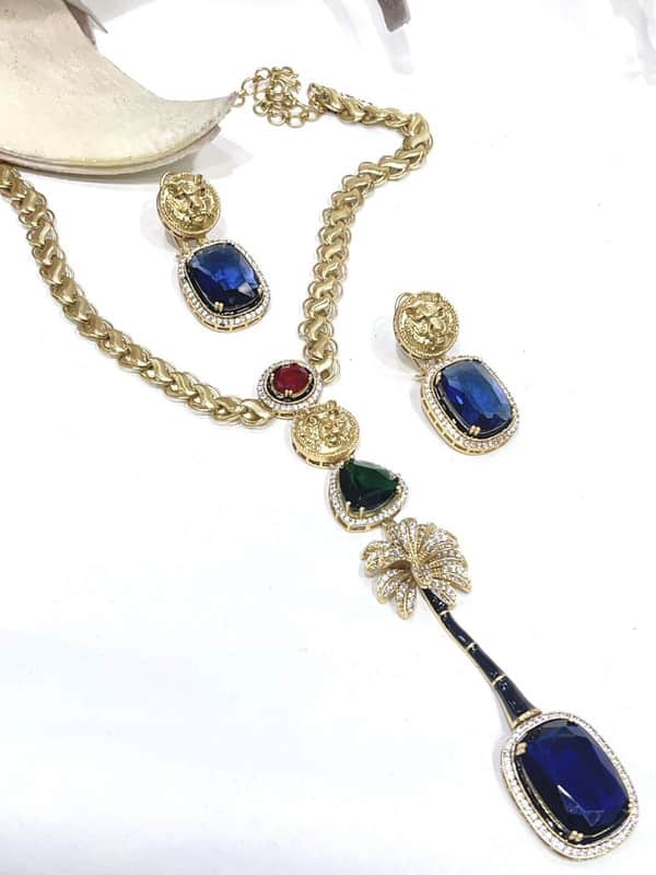 Exclusive Designer Sabya Sachi Inspired Fusion Stone Necklace Set