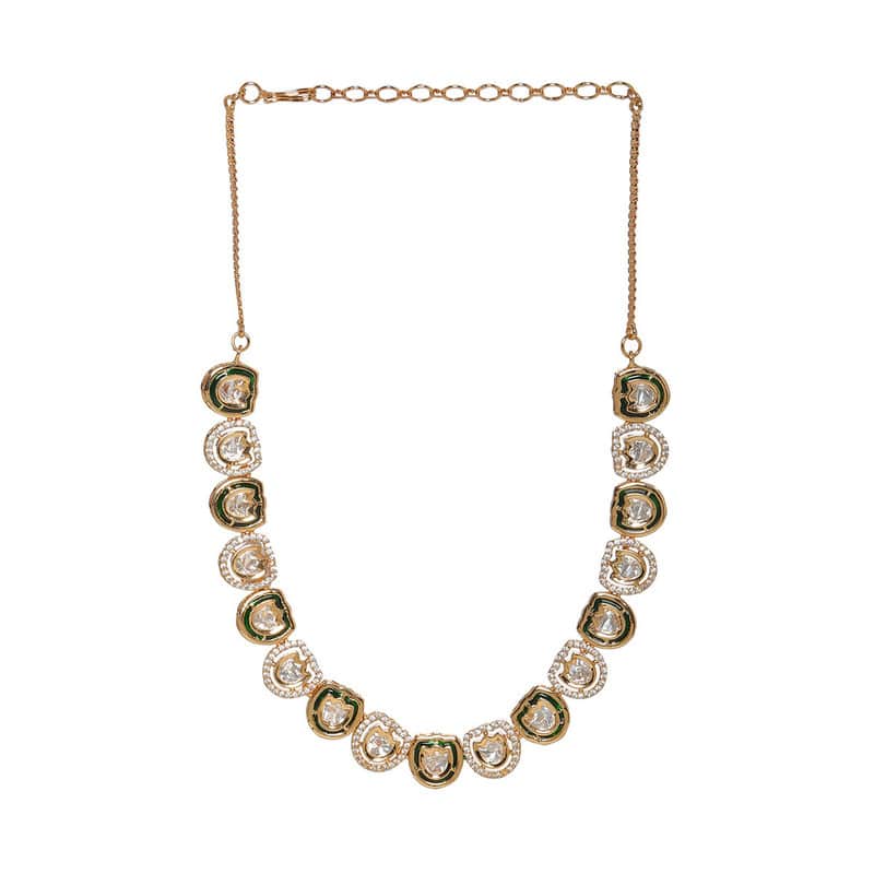 Exclusive Green and Golden Kundan And Diamond Neckpiece