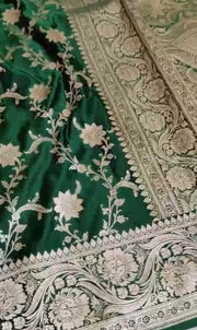 Exclusive Pure Banarasi Katan Mashru Satin Silk Designer Saree