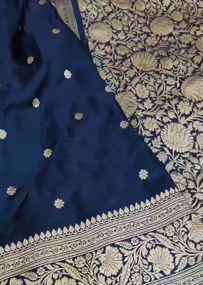 Exclusive Pure Banarasi Mashru Zari Weaving Work Silk Saree
